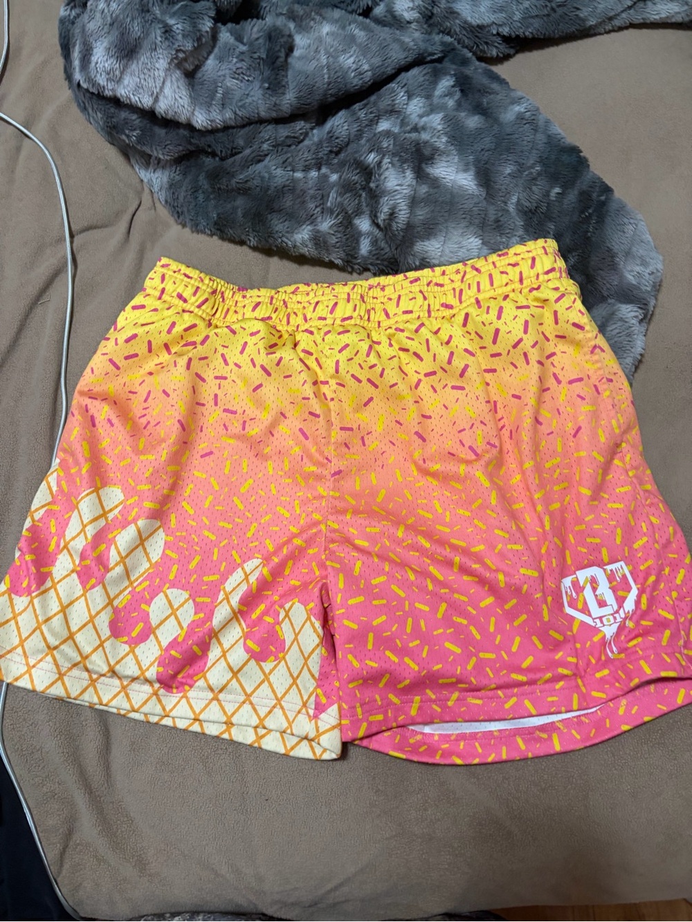 Pink & Yellow Gradient Athletic Shorts